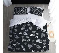 XPINGO Tai Chi Duvet Cover Super King 220x260 cm 3 Pieces Soft Easy Care Microfiber Bedding Set with Zipper Closure 3D Tai Chi Comforter Cover with 2 Pillowcases 50x75 cm（style 285-3）