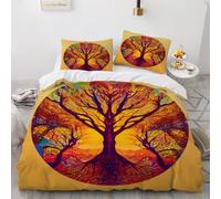 XPINGO Tree Of Life Duvet Cover Super King 220x260 cm 3 Pieces Soft Easy Care Microfiber Bedding Set with Zipper Closure 3D Tree Of Life Comforter Cover with 2 Pillowcases 50x75 cm（Stil 149-4）