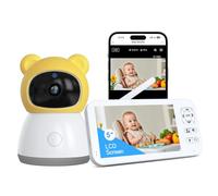 XPJ 2K Baby Monitor with Camera and Audio Wifi Smart Video Baby Camera Night Vision 5" HD Screen Phone App Control, Motion & Cry Detection, 2 Way Talk, Lullaby, Temp & Humidity Sensor