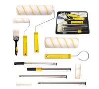 XPJBKC 12 PCS Paint Roller Set, Paint Tray and Roller Set, Paint Brush and Roller Set with 5 Roller Sleeve, Roller Sets for Painting with Extension Pole, Rollers for Painting Walls, Ceiling, Doors