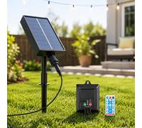 XPJBKC 1200mAh Solar Panel Control Box Kits, Solar Panel for Fairy Lights Control Box, 4.5V Lithium Battery Panel with Remote Control, 8 Flashing Modes Adjustable Waterproof Solar Module for Fairy
