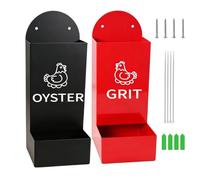 XPJBKC 2 Pack Chickens Oyster Shelland Grit Feeder, Chicken Feeders with No-Spill Heavy-Duty Design, Hanging Metal Automatic Chicken Feeder, Chickens Coop Accessories for Coop Ducks Pigeons
