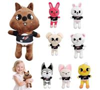 XPJBKC 21cm Skzoo Plush, 8Pcs Stray Skzoo Plush Official, Stray Plushies Wolf Chan/Leebit/Dwaekki/Jiniret/Han Quokka/Bbokari/Foxl.Ny/Puppym, Ideal Fan Birthday Gift