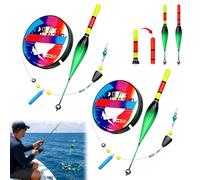 XPJBKC 2pcs Automatic Bobber Fishing Line Set, Automatic Bobber Fishing Line Set, Highly Sensitive Ready to Use Float Fishing Line with Colour-Changing Float, for Fishermen and Beginners