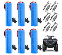 XPJBKC 6 Pcs 14500 Battery, 3.7V 800mah Rechargeable Lithium Batteries with 6 USB Charger, Replacement Universal Li-Ion Battery for RC Car, Drift, RC Truck, Robots, Bubble Machines Electric Toys