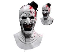 XPJBKC Art The Clown Mask, Terrifier Mask, Horror Clown Masks with Mini Top Hat, Scary Halloween Joker Mask, Horror Clown Costume, for Halloween, Carnival Cosplay