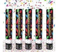 XPJBKC Biodegradable Confetti Cannons Large, Set of 5 Party Poppers Multi-Coloured Confetti, for Weddings, Parties, Baby Showers, Christmas, Birthday Parties - 30cm