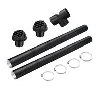 XPJBKC Diesel Heater Ducting 75mm, Diesel Heater Exhaust Pipe Set with 2Pcs Tuyere + 4 Clips + T Piece, Replacement Accessories for RV, Yacht