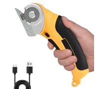 XPJBKC Electric Scissors, 240RPM Rechargeable Electric Cordless Scissors for Cutting Fabric, Handheld Electric Scissor for Cutting Cardboard, Cardboard Cutter Electric, Yellow
