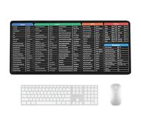 XPJBKC Excel Shortcuts Mouse Mat, 90x40cm Excel Shortcut Desk Mat Large, Gaming Mouse Pad with Seamed Edges and Non-Slip Rubber Base, Cheat Shortcut Keyboard Mat for Computer PC Office Home
