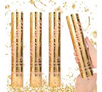 XPJBKC Gold Confetti Cannon, 5 Packs Party Poppers Birthday Golden Confetti, party Cannon, Party Poppers Gold for Weddings, Baby Showers, Christmas - 30cm