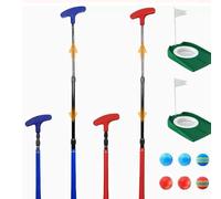XPJBKC Golf Putter Adjustable Mini Golf Ambidextrous for Left & Right Handed Including 6 Balls and 2 Flag Hole for Kids, Teens and Adults, Putter Golf Clubs (Red & Blue)