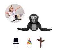 XPJBKC Gorilla Plush, Soft Gorilla Plush Toy, Cute Cartoon Sensory Toy Huggable, Collectible Gorilla Monkey Plush Stuffed for Fans & Kids Birthday Easter Christmas (Blcak)