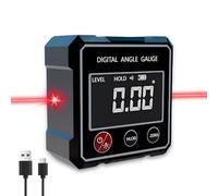 XPJBKC Magnetic Digital Angle Finder with Electronic Laser, 4 Side Strong Magnetic Angle Finder Tool, IP54 Waterproof Digital Spirit Level, Inclinometer for Woodworking Construction