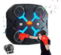 XPJBKC Music Boxing Machine, Smart Musical Boxing Machine Wall Mounted with Boxing Gloves, 3 Speed Levels, Cool Lights, USB Charging Bluetooth Punching Machine, Boxing Game Training Equipment Gifts