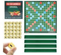 XPJBKC Scrabble Original Travel Scrabble Junior for 2-4 Players | English Scrabble with 100 Letter Blocks, 4 Letters Caliper, Children from 6 Years