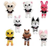 XPJBKC Skzoo Plush, 21cm Stray Skzoo Plush Official, Stray Plushies Wolf Chan/Leebit/Dwaekki/Jiniret/Han Quokka/Bbokari/Puppym/Foxl.Ny for Fans Birthday(8Pcs)
