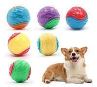XPJBKC Squeaky Dog Ball, 6 pack Rubber Balls for Dogs, Dog Ball Teeth Cleaning Chew Toys, Dog Balls Indestructible and Solid Rubber Balls for Dogs for Play, Training, Interaction