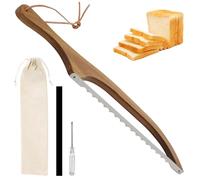 XPJBKC Wooden Bread Knife for Homemade Bread, 40cm Serrated Bread Knife, Stainless Steel Breadknife, with Ergonomic Acacia Wooden Handle, for Cutting Crusty Bread, Pastry, Cake