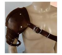 XPJYUA Medieval PU Leather Shoulder Armor Cosplay Costume Accessory Men Vintage Shoulder Armour(Dark brown)