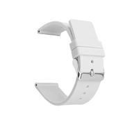 XPJYUA Rubber Watch Straps 12mm 14mm 16mm 18mm 20mm 22mm 24mm Silicone Strap for Soft Rubber Band Candy Color Men Women Replace Bracelet Accessories(White,SILVER BUCKLE_14MM)