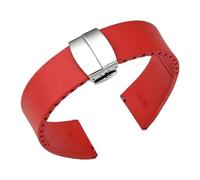 XPJYUA Rubber Watch Straps FKM Strap 18/19/20/21/22mm Diving Fluoro Rubber Quick Release Butterfly Buckle Watch Band Accessories for Cut to Size(Red,22mm)