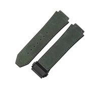 XPJYUA Rubber Watch Straps Soft Comfortable Frosting Cowhide Watch Strap for Classic 19mm Rubber Underskin Wristband Replacement for Men Women(Green-Black)