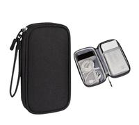 XPJYUA Travel Electronic Organizer Portable Cable Organizer Waterproof Storage Bag for Power Bank Digital Case Earphone Oxford Cloth Holder(Black)