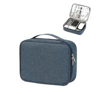 XPJYUA Travel Electronic Organizer Portable USB Data Line Charger Storage Bag Travel Cable Organizer Waterproof Digital Electronic(Single Layer Blue)