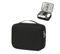 XPJYUA Travel Electronic Organizer Portable USB Data Line Charger Storage Bag Travel Cable Organizer Waterproof Digital Electronic(Single Layer Black)