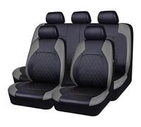 XPKLTXZW Car Seat Cover Sets for Dacia Duster 2000-2021, Leather Front Rear Seat Covers Full Surround Cushion Waterproof Breathable Protector Airbag Compatible Interior Accessories,A/Grey