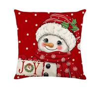 xpkvdsq Decorative Cushion Covers Snowman Snowflake Sofa Cushion Covers,Soft Washable Square Cushions Decorative Pillows With Invisible Zipper For Couch Bedroom Living Room