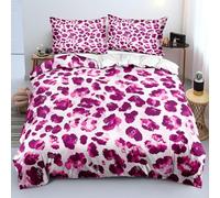 xpkvdsq king Size Duvet Cover Sets 200x200cm Purple Leopard Print Pattern Bedding Set 3 pieces, Soft Microfiber Duvet Cover Set, with 2 Pillowcases 50x75cm Easycare Bedding Set