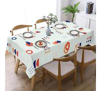 xpkvdsq Table Cloth Wipe Clean Color Geometry Dust-Proof Shrink-Proof Resistant Wrinkle Waterproof Table Cover for Kitchen Dinning Patio Picnic Tabletop Decoration140x220cm