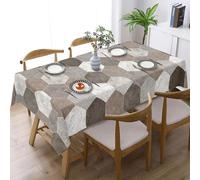xpkvdsq Table Cloth Wipe Clean Grey Geometry Decorative for Home Wrinkle Free Anti-Fading Waterproof Dust-Proof for Kitchen Farmhouse Tabletop Decoration140x200cm