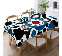 xpkvdsq Table Cloth Wipe Clean Rectangular Blue Geometry Decorative for Home Wrinkle Free Anti-Fading Waterproof Dust-Proof for Kitchen Farmhouse Tabletop Decoration140x220cm