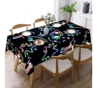 xpkvdsq Table Cloth Wipe Clean Rectangular Color Geometry Linen Home Anti-fade Classic Printed Protector for Kitchen Picnic for Wedding Christmas Party Home Table Decorations140x200cm