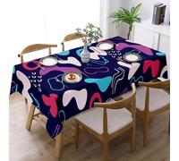xpkvdsq Table Cloths Rectangle Wipe Clean Color Geometry Linen Home Anti-fade Classic Printed Protector for Kitchen Picnic for Wedding Christmas Party Home Table Decorations140x220cm