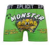 Xplicit 2k20Sep Mens Boys By Crosshatch Novelty Rude Boxer Trunks Shorts Underwear Funny[Cage Beast - Green,XL]