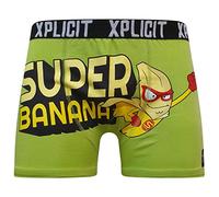 Xplicit 2k20Sep Mens Boys By Crosshatch Novelty Rude Boxer Trunks Shorts Underwear Funny[Super Banana - Green,XXL]