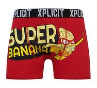 Xplicit 2k20Sep Mens Boys By Crosshatch Novelty Rude Boxer Trunks Shorts Underwear Funny[Super Banana - Red,L]