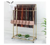XPLKQXE Belt Display Stand, Floor Standing Belt Display Rack, Storage Holder， Standing Organizer Belts Bags For Selling (Color : Gold, Size : 80x40x150cm)