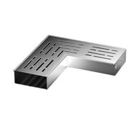 XPLKQXE Concrete Trench Drainage Kits, Stainless Narrow Linear Strainer Gutter, L Shape Water Drainage Channel for Patio Garden Deck Bathroom(25x10x4cm/2pcs)