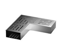 XPLKQXE Concrete Trench Drainage Kits, Stainless Narrow Linear Strainer Gutter, L Shape Water Drainage Channel for Patio Garden Deck Bathroom(25x10x5cm/3pcs)