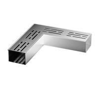 XPLKQXE Concrete Trench Drainage Kits, Stainless Narrow Linear Strainer Gutter, L Shape Water Drainage Channel for Patio Garden Deck Bathroom(25x7x5cm/4pcs)