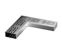 XPLKQXE Concrete Trench Drainage Kits, Stainless Narrow Linear Strainer Gutter, L Shape Water Drainage Channel for Patio Garden Deck Bathroom(25x7x3cm/5pcs)