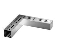 XPLKQXE Concrete Trench Drainage Kits, Stainless Narrow Linear Strainer Gutter, L Shape Water Drainage Channel for Patio Garden Deck Bathroom(25x5x5cm/4pcs)