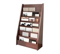 XPLKQXE Magazine Display Bookshelf Information，Floor-Standing Newspaper Bookcases， Color Leaflet Book Shelves For Bank, Exhibition Hall, Office, Conference Room(Brown)
