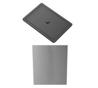 XPLKQXE Recessed Trash Can, Stainless Steel Built-In Hidden Trash Bin, Countertop Garbage Trash Chute For Kitchen Countertop, Bathroom Office Commercial(Black,Lid+Can)