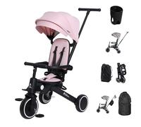 Xplor Kids Trike Foldable Compact Portable Tricycle Toddler With Parent Handles 8 in 1 Design Ages 10m - 5y | For Your Little One | (Xplor Ultimate, Pink)